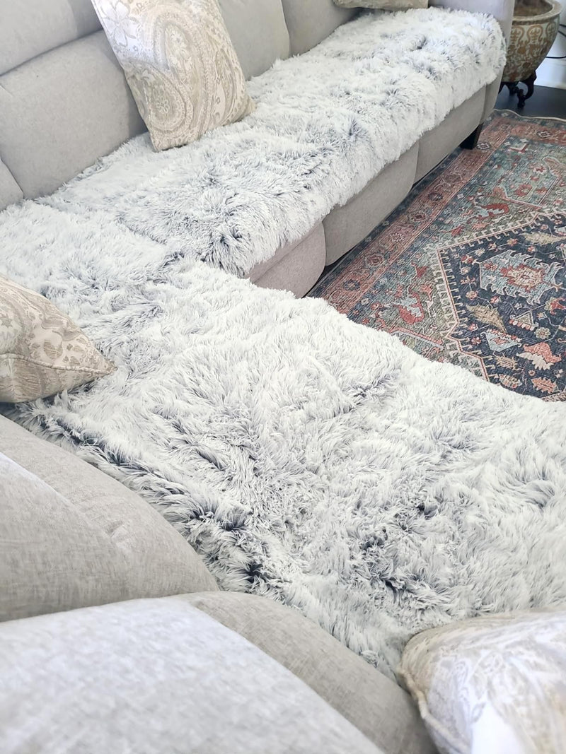 Dogs/Cats Bed Mats, Dog Pad Washable Removable Couch Cover with Anti-Slip Back, Plush Long Fur Mat, Perfect for Small, Medium and Large Dogs.(Magic Gray, 30"x70") 30"x70" Magic Gray - PawsPlanet Australia