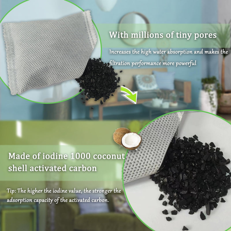 6PCS Activated Charcoal Odor Absorber Bags Compatible with Modkat Flip Cat Litter Box Kit，Natural Freshest Coconut shell Charcoal Bags，Absorb Odors/Control Damp from Pets/Keep Home Fresh - PawsPlanet Australia