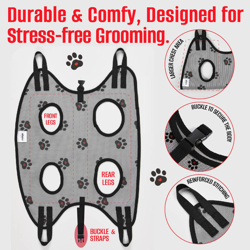 Dog Grooming Hammock for Cats – Pet Restraint for Nail Trimming with Pet Nail Clipper – Dog Sling for Grooming, Pet Hammock for Nail Cutting & Grooming Harness (Legs Spacing: 3.9-8.9”)/Max W:12lb) XXS(leg spacing: 3.9-8.9")/8pound) - PawsPlanet Australia