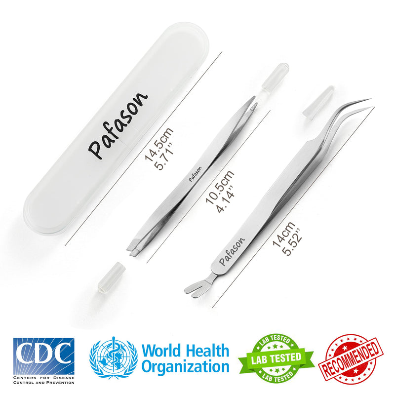 Pafason Stainless Steel Premium Dual-Headed Tick Removal Twister Tweezer Set - Remover for Dogs, Cats and Humans with Storage Case - PawsPlanet Australia