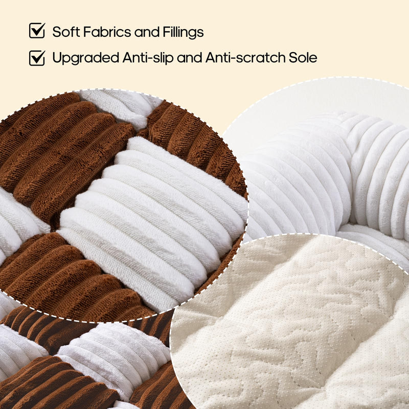 Dog Couch Bed, Thick Flannel Dog Couch Cover Protector, Washable Pet Couch Covers for Sofa, Non-Slip Couch Covers for Dogs, Pet Bed Mat for Couch (Brown, M-33.45 x 30.71 inch) Brown - PawsPlanet Australia