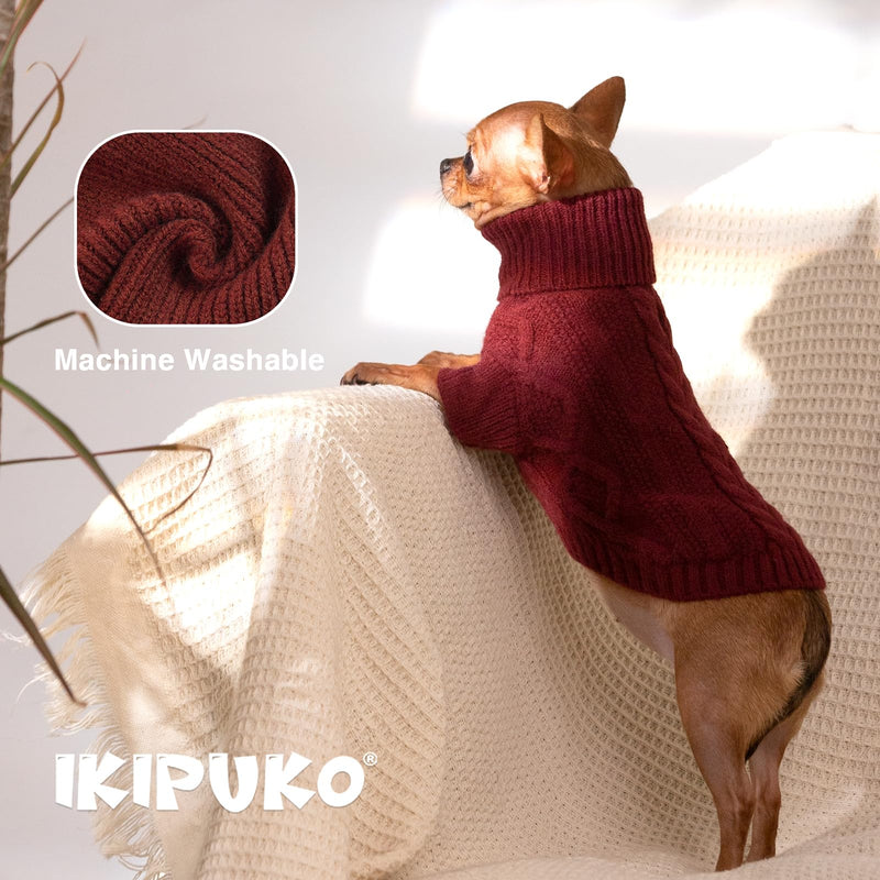 Dog Sweater XL, Large Breed Dog Sweater Girl Boy, Christmas Dog Outfits, Dog Thanksgiving Sweater, Cable Knit Dog Sweater with Leash Hole, Holiday Dog Sweaters for Large Dogs Beagle, Corgi, Red XL X-Large - PawsPlanet Australia