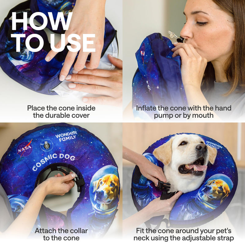Dog Donut Collar After Surgery - Soft Dog Cone Collar - Inflatable Dog Cone Alternative to Cone of Shame - Dog Pillow Cone for Dogs to Stop Licking - Elizabethan Collar for Dogs - Dog Recovery Collar XL (Neck: 17"-22") - PawsPlanet Australia