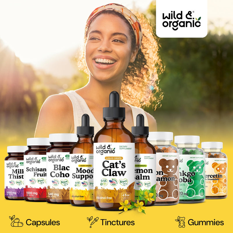 Wild & Organic Cats Claw Herb Supplement - Immune Support - Pure Cats Claw Tincture - Add to Tea Liquid Drops - Uncaria Tomentosa Bark - Vegan, Sugar & Alcohol-Free - 4 fl oz 4 Fl Oz (Pack of 1) - PawsPlanet Australia