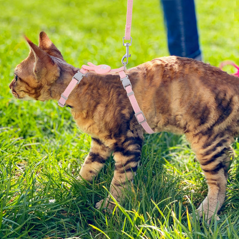 TIESOME Cat Harness and Leash Set, Adjustable Gradient Kitten Harness Escape Proof Harness with Leash for Kitty Outdoor Walking (Rabbit) Rabbit