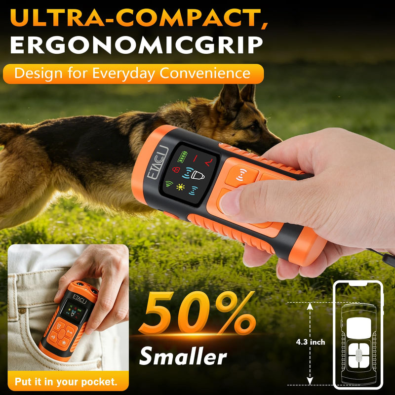 ETACCU Dog Bark Deterrent Devices, Anti Barking Device for Dogs Ultrasonic Bark Stopper Portable Dog,4 Training Modes 23 FT Range Barks for Dogs