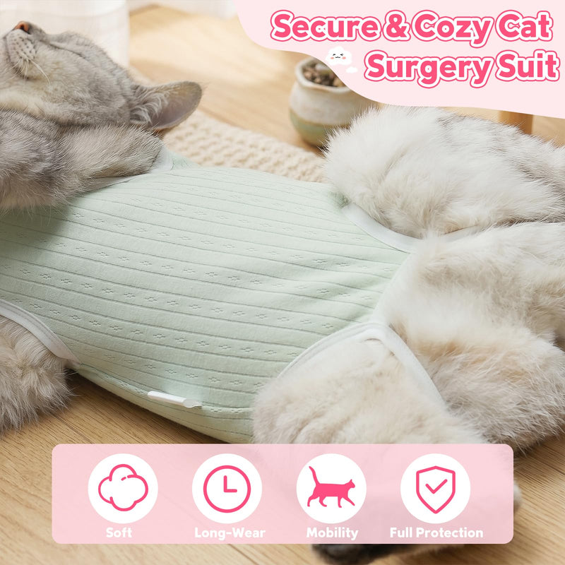 Coppthinktu Cat Recovery Suit for Female Cats After Spay, Breathable Cat Onesie Kitten Onesie Bodysuit, Cat Surgery Recovery Suit for Abdominal Wounds Anti Licking E-Collar Alternative Pink Medium