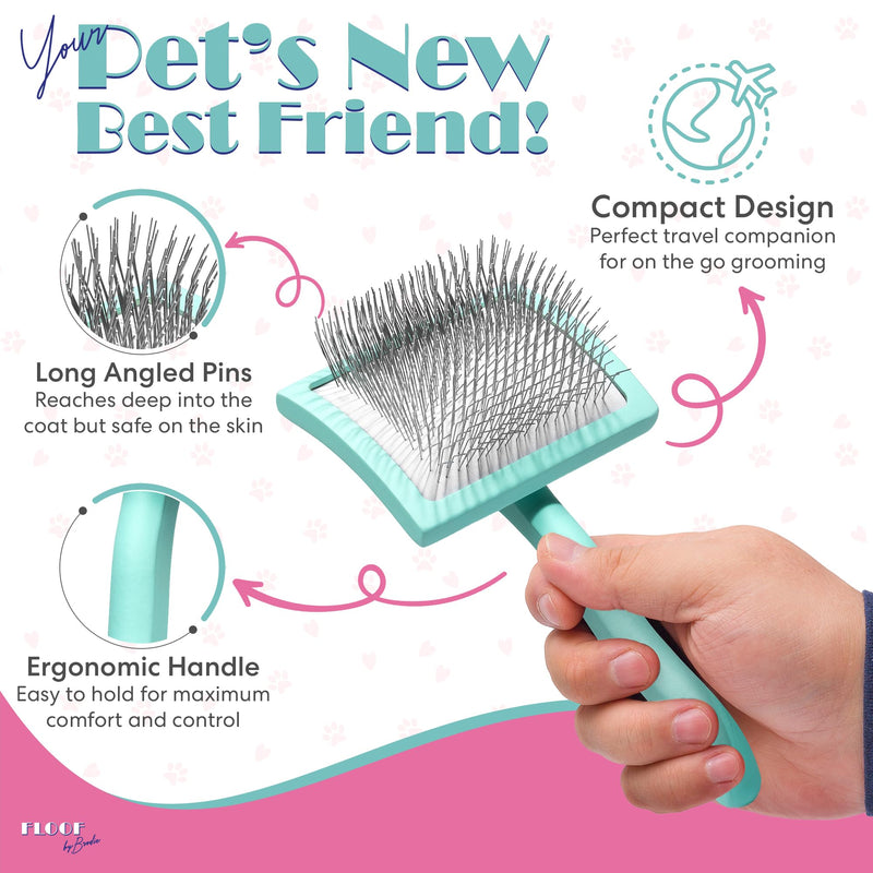 Brodie Dog Brush - Slicker Brush for Dogs - Dog Brush for Shedding and Grooming - Best Dog Brush for Long Haired Dogs and Pets - PawsPlanet Australia