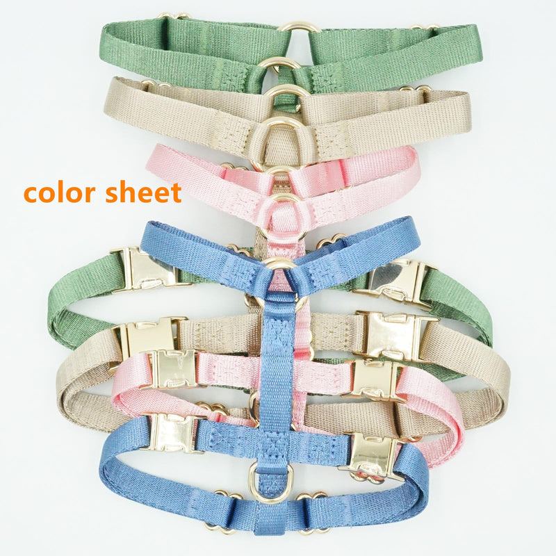 Nylon No Pull Dog Harness with Gold Metal Buckles,Easy Walking and Training Dog Harness (Sage Green, L) Sage green - PawsPlanet Australia