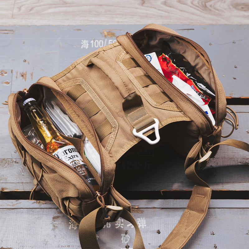 EXCELLENT ELITE SPANKER Dog Pack Hound Dog Saddle Bag Backpack for Travel Camping Hiking Medium & Large Dog with 2 Capacious Side Pockets(COB-L) Coyote Brown - PawsPlanet Australia