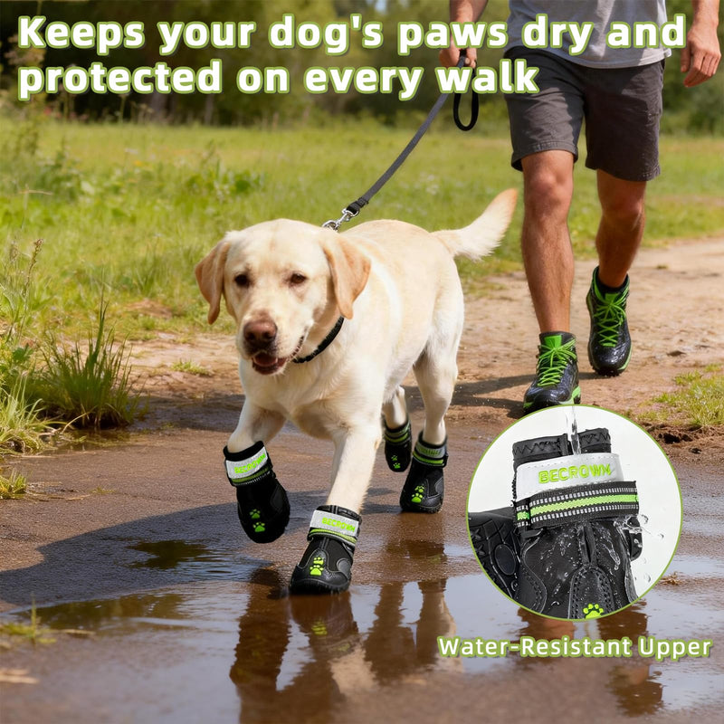 Dog Shoes&Dog Boots for Small,Medium,Large Dogs,Waterproof Non-Slip Shoes for Winter&Hiking,Adjustable Paw Protection, for Dogs(#6(Width 2.76inch) for 55-66 lbs) Black #6 (width 2.76inch) for 55-66 lbs - PawsPlanet Australia