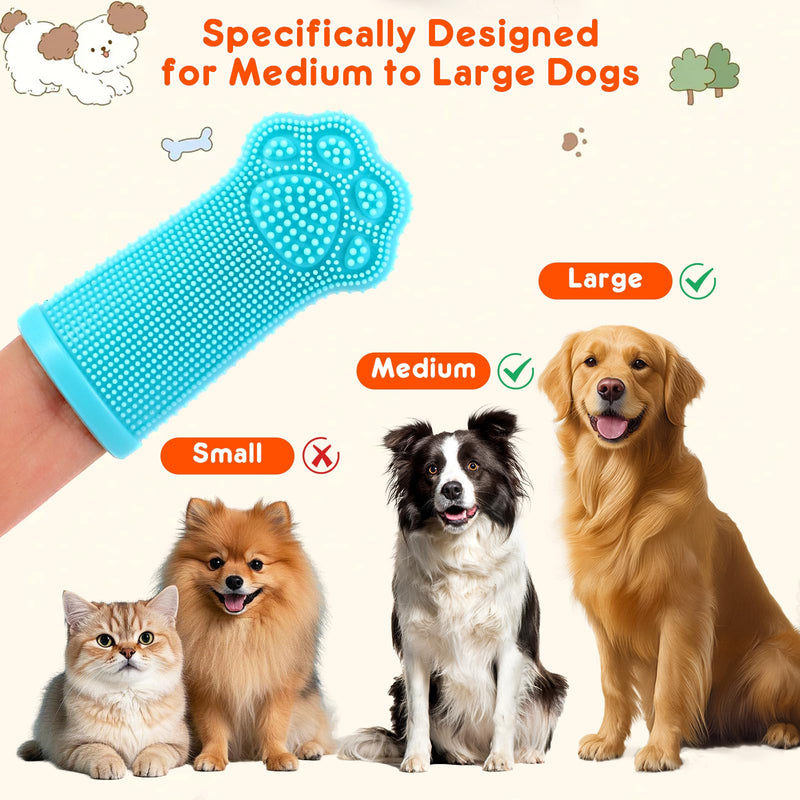 Dog Finger Toothbrush, 4-Pack Finger Toothbrush for Dogs, Upgraded Pet Tooth Brushing Kit, A Fun Dog Teeth Cleaning Tool That Also Doubles as A Gum Massage, Suitable for Medium and Large Dogs. - PawsPlanet Australia