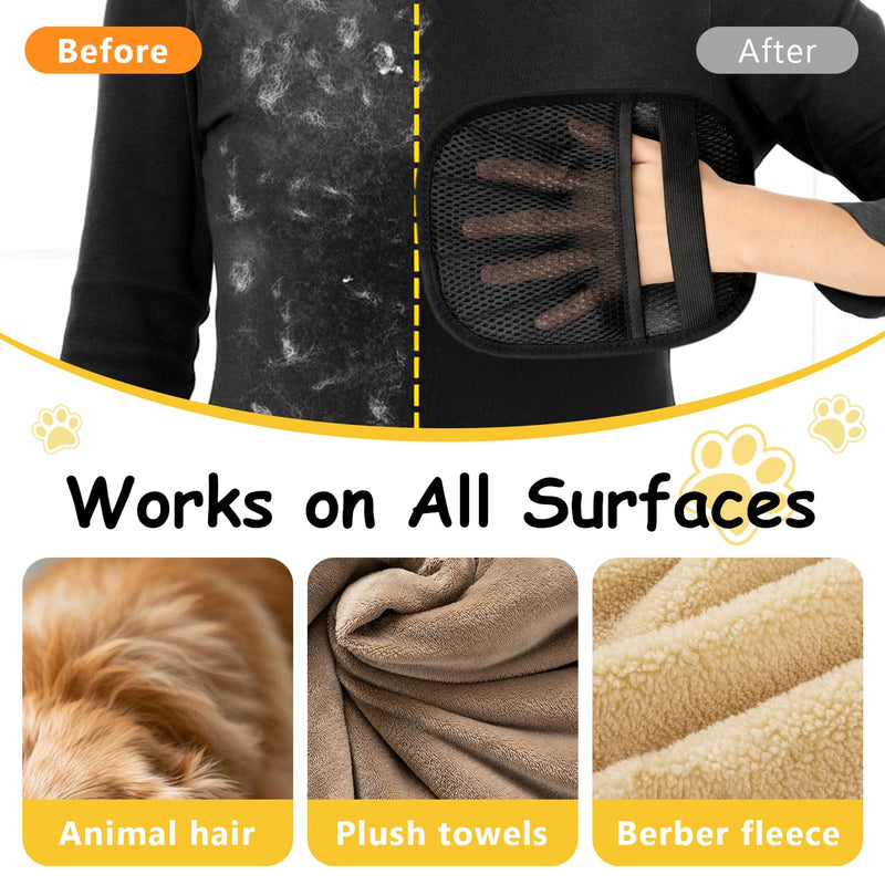 2Pcs Pet Hair Removal Glove - 2025 New Electrostatic Magic Brush Pet Hair Remover Gloves, Reusable for Dogs & Cats, Furniture, Car Seats & More - PawsPlanet Australia