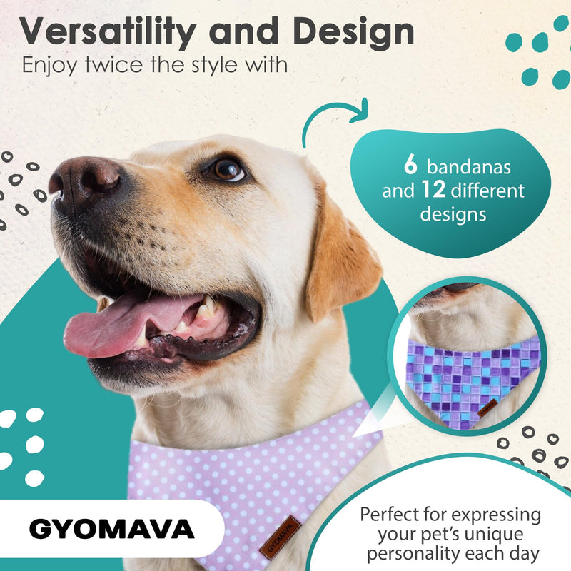 GYOMAVA® Summer Dog Bandana – Reversible Puppy Bandana for Boy & Girl – Stylized Triangle Scarf – Soft, Washable, Lightweight – for Small, Medium, Large & XL Dogs, Outdoor Pet Accessory Small-Medium - PawsPlanet Australia