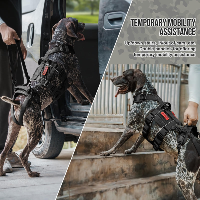 OneTigris Breathable Dog Lift Harness for Large Medium Sized Dogs, Dog Sing for Large Dogs Hind Leg, Dog Hip Support Brace Front Leg Support Vrace Black - PawsPlanet Australia