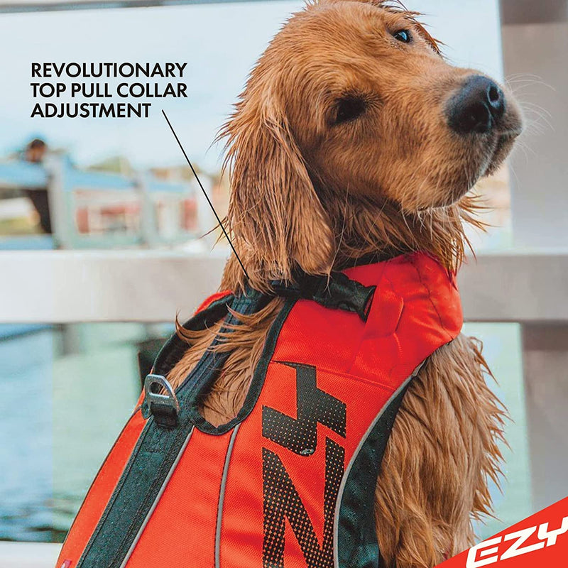 EzyDog DFD X2 Dog Life Jacket - Adjustable Swimming Safety Life Vest Preserver with Continuous Neck Flotation, Reflective Trim, & Grab Handle (3XS, Blue) 3XS - PawsPlanet Australia