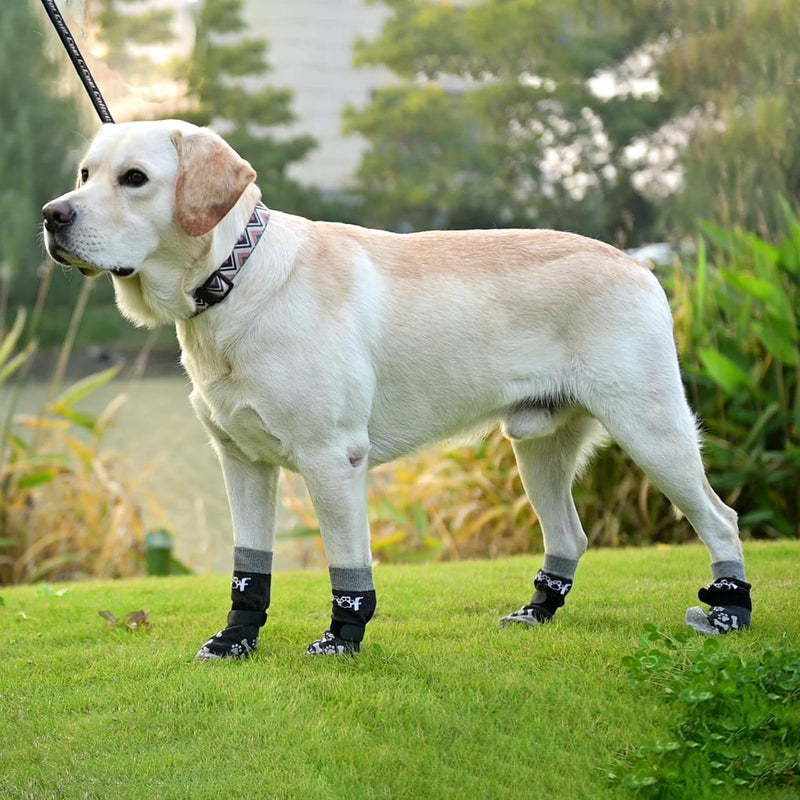 KOOLTAIL Dog Socks for Hot/Cold Pavement to Prevent Licking Paws,Dog Boots&Paw Protector for Hardwood Floors Anti Slip,Traction Control No Twist Grip Booties for Small Medium Large Senior Dogs L Large (4 Pack) Grey - PawsPlanet Australia