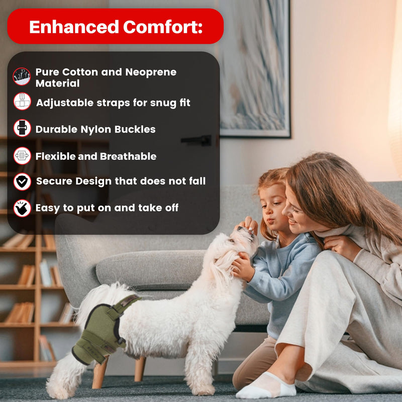 Dog Knee Brace for Male/Female Dogs - Neoprene Support Dog Leg Braces for Back Leg with Adjustable Straps and Belt - Torn ACL Hind Leg, Ligament Injury, Joint Pain and Stability (Medium, Left) Medium - PawsPlanet Australia