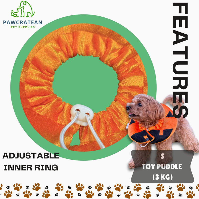 Pumpkin Style Soft Recovery Collar for Cats and Puppies - Comfortable & Adjustable | Washable (Orange Pumpkin, Medium) Orange Pumpkin