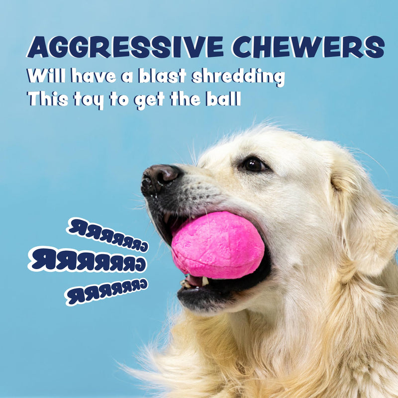 Dog Toys for Aggressive Chewers (3in1) - Squeaky and Interactive - for Medium Dogs, Large & Small Breeds - Puppy Teething Chew Toy - Juguetes Perros - Pink - PawsPlanet Australia