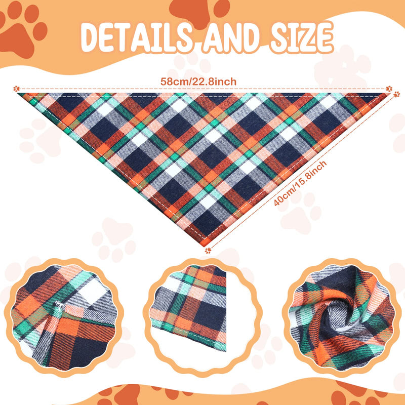 Tegeme 50 Pcs Christmas Triangle Pattern Dog Accessories - Washable Bandanas with Drool Guards for Small to Large Dogs. Boys & Girls, Christmas, Plaid - PawsPlanet Australia