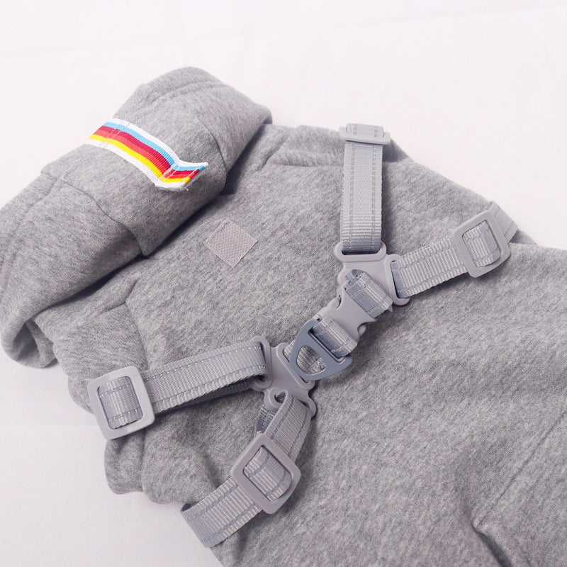 Dog Hoodies with Hurns Built in, Dog Sweatshirt for Small, Medium, and Large Dogs, Warm Sweaters for French Bulldogs, Pitbull, Puppy, Winter Jacket Alternative - Light Grey - 2XL - PawsPlanet Australia