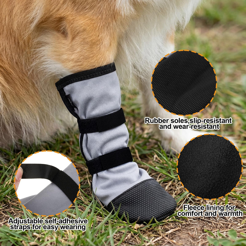 2 Pcs Dog Paw Wound Recovery Boots Non-Slip Dog Protector Boots for Injured Paw Breathable Soft Pet Shoes for Wound Care Outdoor Walking(L,Gray) L Gray - PawsPlanet Australia