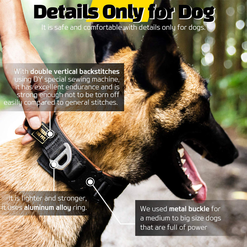 The Comfort Collar, Soft Cowhide Padded Dog Collar for All Breeds, Reflective Patch, Metal Buckle for Big Size Dogs Easy Control Handle (S,M,L) (S, Neon Yellow) S - PawsPlanet Australia