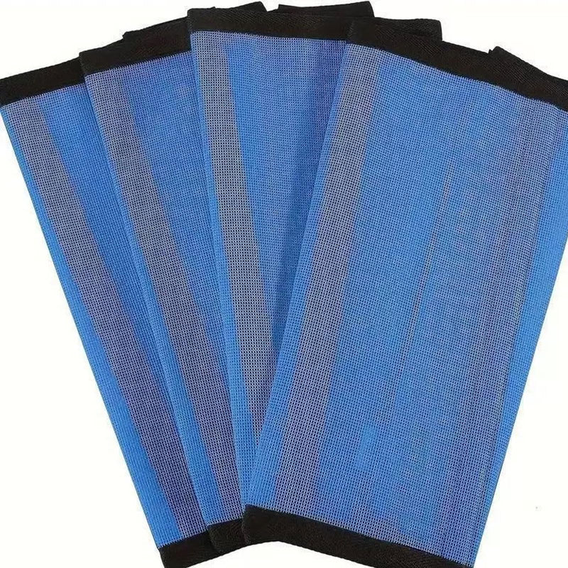 Horse Fly Protection Boots with Leather Frame, Mesh Leg Wraps for for Adult Horses and Donkeys, Set of 4 (Blue, L) BLUE