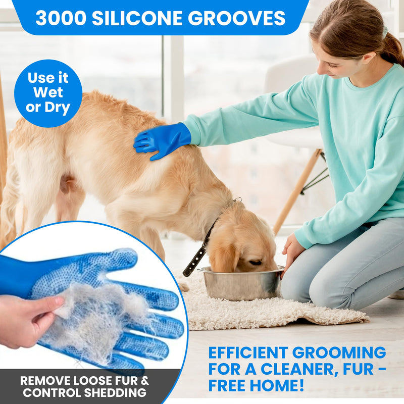 8Pcs Grooming Kit for Dog Cat & Horse|Dog Bathing Supplies|Dog Grooming Brush|Dog Bath Brush for Short & Long Hair|Dog Scrubber Brush for Bath |Dog Shampoo Brush|Dog Cleaning Gloves(sky blue) - PawsPlanet Australia
