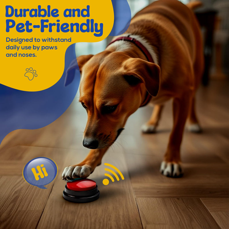 Dog Buttons for Communication with Mat & Clicker – 30s Recordable Dog Buttons Talk, Talking Buttons for Dogs, Gift for Dog Owners with Training Guide, Custom Stickers, and Clear Sound (6-Pack) Pack of 6 - PawsPlanet Australia