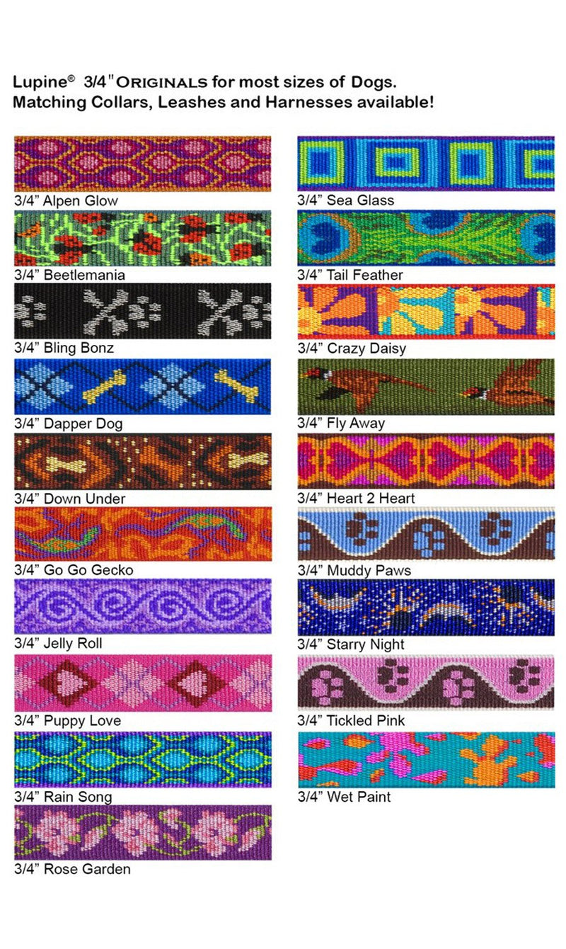 LupinePet Originals 3/4" Rose Garden 12-20" Adjustable Roman Dog Harness for Small Dogs 3/4"W; 12-20" Girth - PawsPlanet Australia