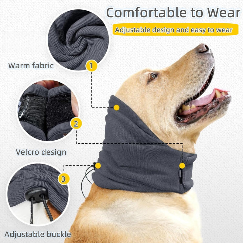 Dog Snood Ear Protectors Calming Hood for Dogs Ear Protection Anxiety Relief and Calming Noise Reducing Adjustable Muffs Dog Neck and Ear Warmer (S) S