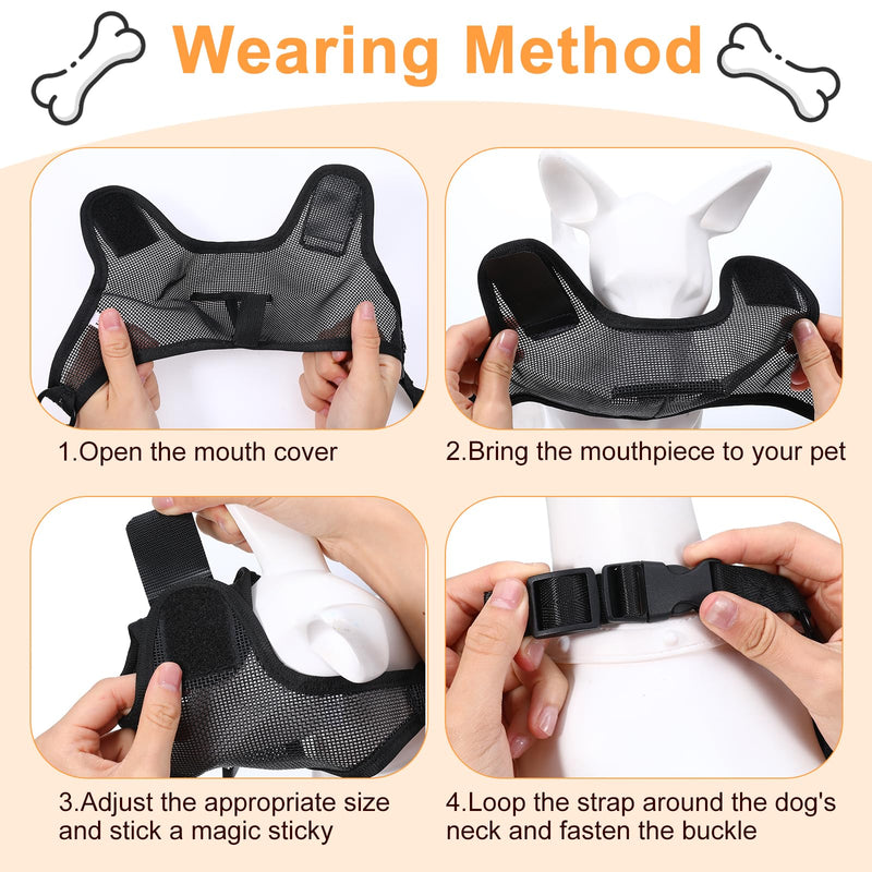 Soft Air Mesh Dog Muzzle for Medium Dogs, Adjustable Breathable Dog Mouth Guard for Medium Dogs Prevents Biting Barking Chewing Front Opening Design Allows Drinking Panting Black M - PawsPlanet Australia