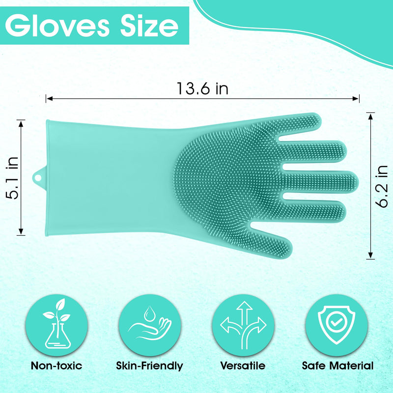 Pet Grooming Gloves - High-Density Silicone Gloves with Enhanced Five Finger Design for Washing, Bathing and Massaging Dogs and Cats (Green) Green - PawsPlanet Australia