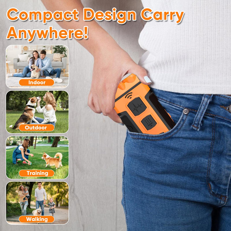 Dog Bark Deterrent Device, Ultrasonic Anti-Barking Trainer, Safe & Effective Portable Bark Control for Dogs Indoor & Outdoor Use, Long Distance Ultrasonic Stop Barking Neighbors Dog