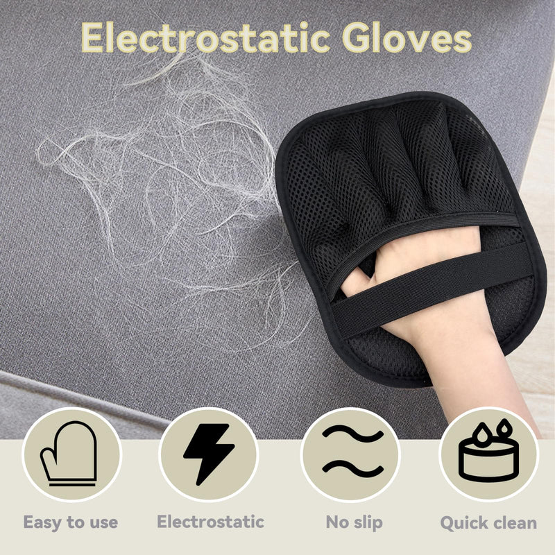 Pet Hair Removal Glove,Pet Hair Remover for Cat & Dog,New Upgraded Electrostatic Gloves Pet Hair,Reusable Electro Static Pet Hair Remover Electrostatic Gloves & Dog Hair Collector Keychain Black 1 Pack - PawsPlanet Australia