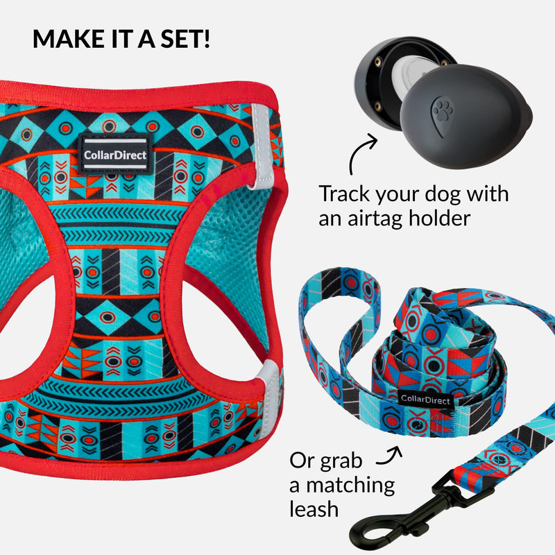 CollarDirect Step-in Reflective Dog Harness - Any Weather Air Mesh for Small and Medium Dogs Easy to Put On and Off 3 Patterns (Size S, Pattern 1) Tribal - PawsPlanet Australia