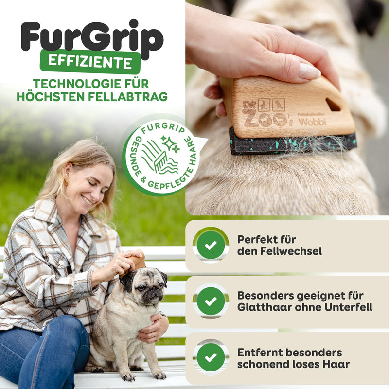 DR Zoo Noppi fur scraper for your horse or as a horse brush and accessories (wood, S - for small dogs and cats)