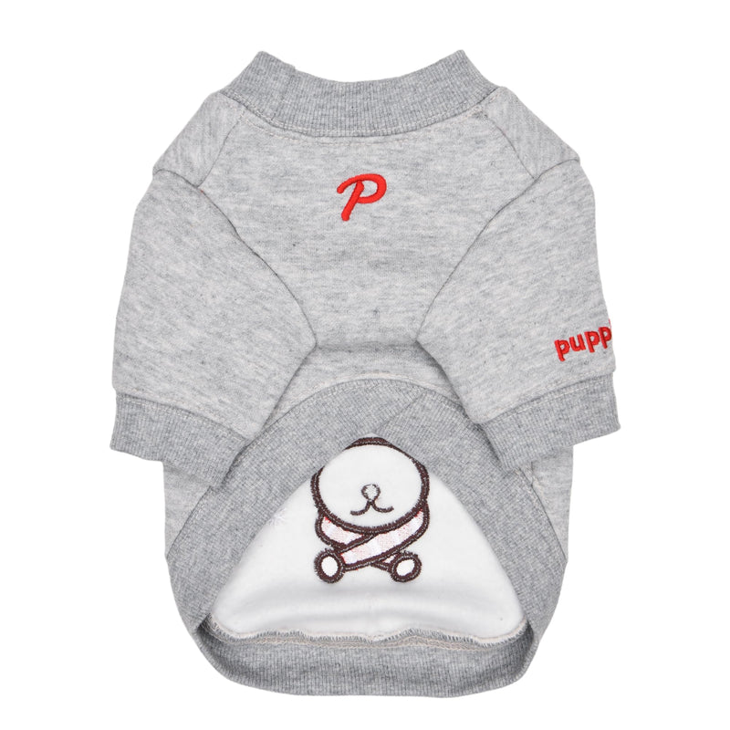 Puppia Dunder Holiday Winter Round Neck Shirts for Small and Medium Dogs, Melange Grey, Medium - PawsPlanet Australia