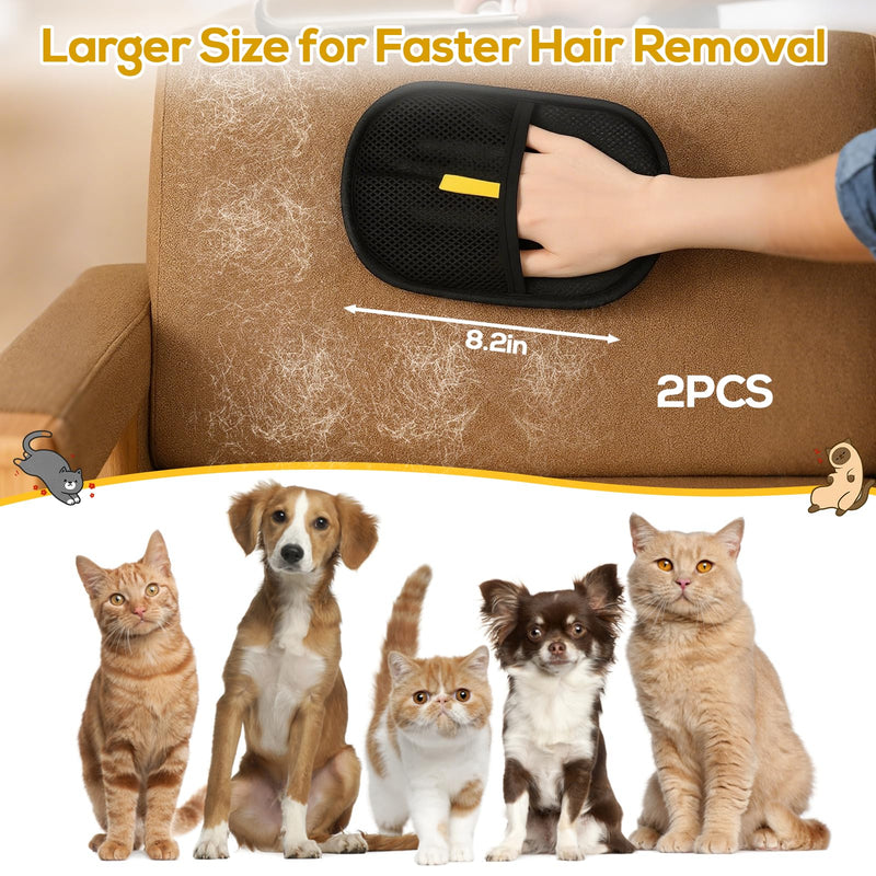 BABORUI Pet Hair Removal Glove - 2 Pack Pet Hair Remover Glove, Electrostatic Gloves Pet Hair Lint Rolls into Strips, Dog and Cat Hair Remover Tool for Furniture, Car, Couch, Carpet, Clothes - PawsPlanet Australia