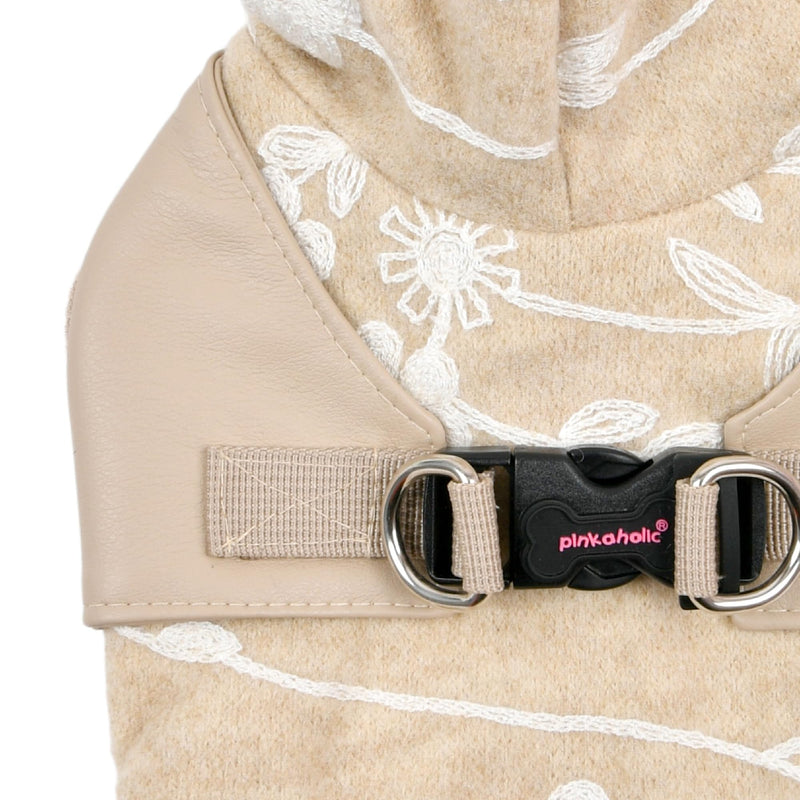 Pinkaholic New York Celandine Winter Shirt Warm Cozy Fashionable for Small Dogs, Beige, Medium BEIGE_CELANDINE - PawsPlanet Australia