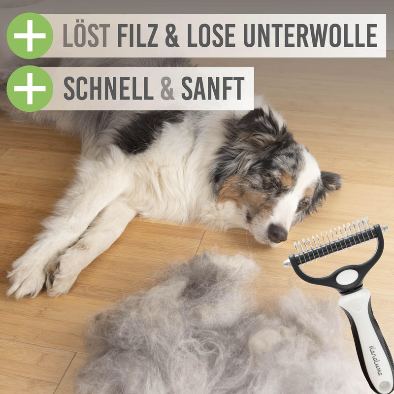 Undercoat Brush for Dogs and Cats, Gently Loosens Matted Dog Fur and Cat Fur White - PawsPlanet Australia