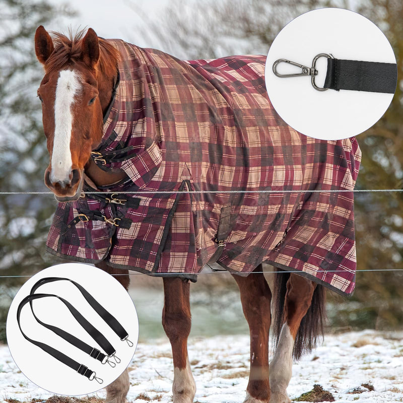 6 Packs Horse Blanket Leg Straps - Replacement Elastic Horse Blanket Straps Replacement with Double Swivel Snaps,Adjustable Length 24 to 42 Inches - PawsPlanet Australia
