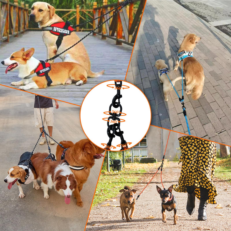 Double Leashes - 6 Way Leash for 6 Dogs with Reflective Swivel, Walking & Training Blue Six Leashes - PawsPlanet Australia