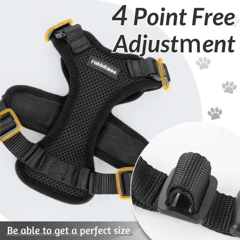 rabbitgoo Cat Harness and Leash for Walking, Escape Proof Soft Adjustable Vest Harnesses for Cats, Easy Control Breathable Reflective Strips Jacket, Black, M - PawsPlanet Australia