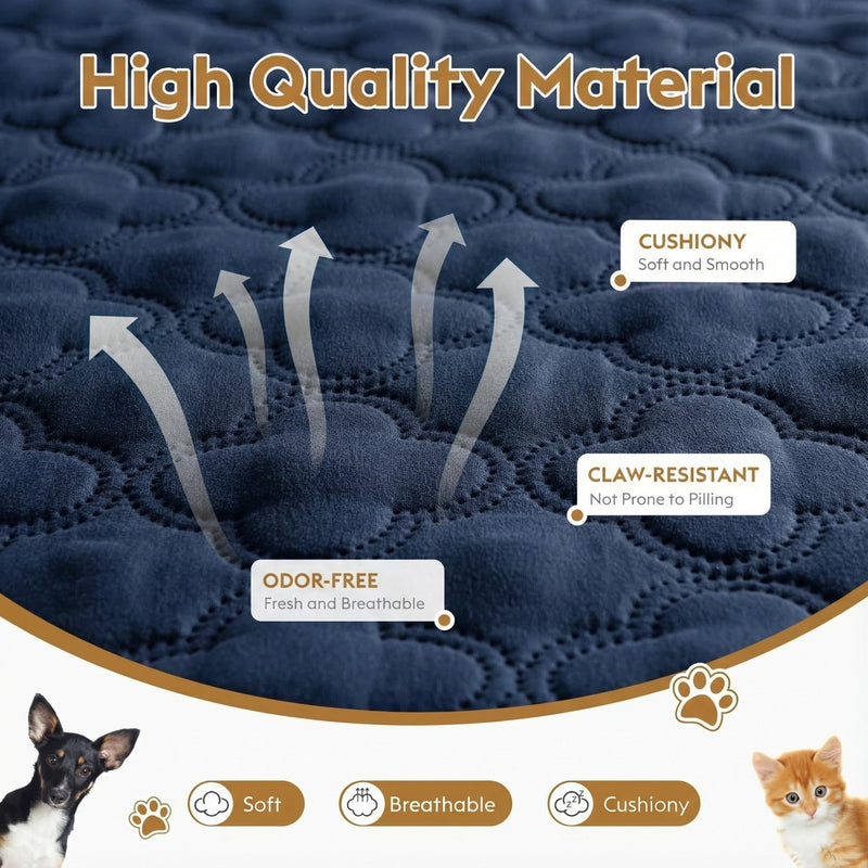 Waterproof Dog Blanket, Couch Cover for Dogs Washable, Reversible Dog Bed Cover, Couch Furniture Protector. (Dark＆Light Blue, 68 X 82 Inch - 1 Pack) Dark＆light Blue - PawsPlanet Australia