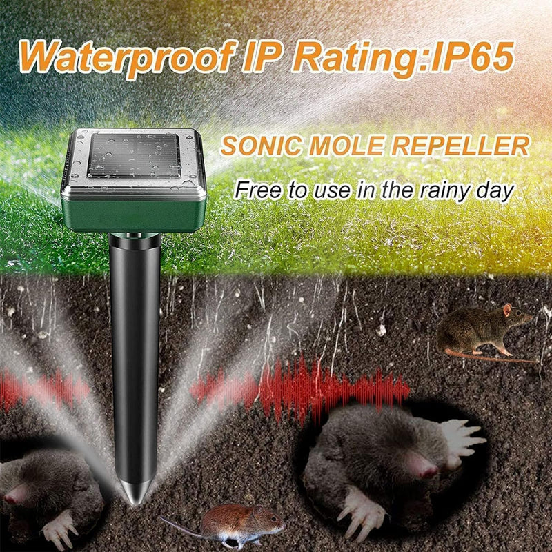 8 Pack Mole Repellent Solar Powered Sonic Mole Deterrent Spikes, Snake Gopher Vole Repellent for Lawn Garden & Yard Gopher Deterrent, Groundhog Repeller 8 Packs Green New - PawsPlanet Australia