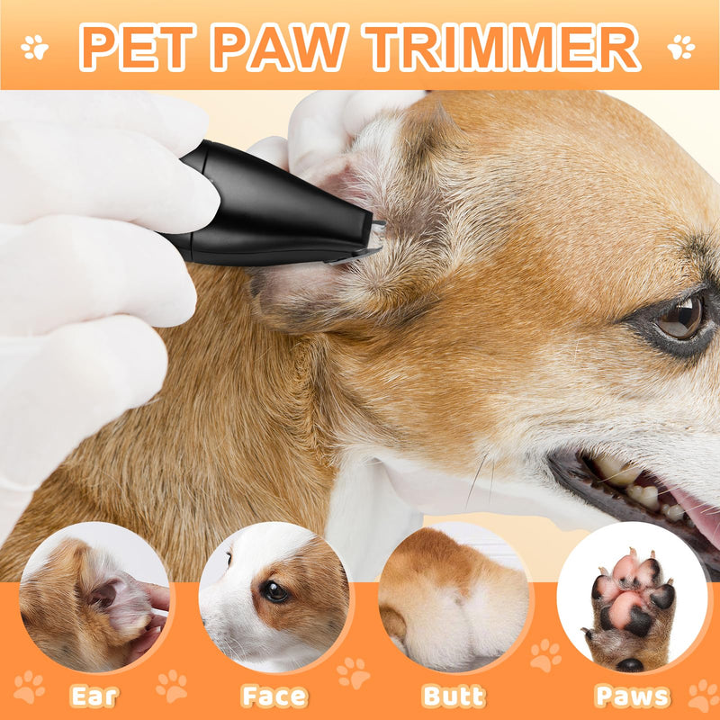 4 in 1 Dog Grooming Kit with USB-C Charging, Paw Trimmer for Cat, Small to Medium Dog Clippers for Grooming, Cordless Pet Clippers Hair Trimmer with 2 Speed Modes Black