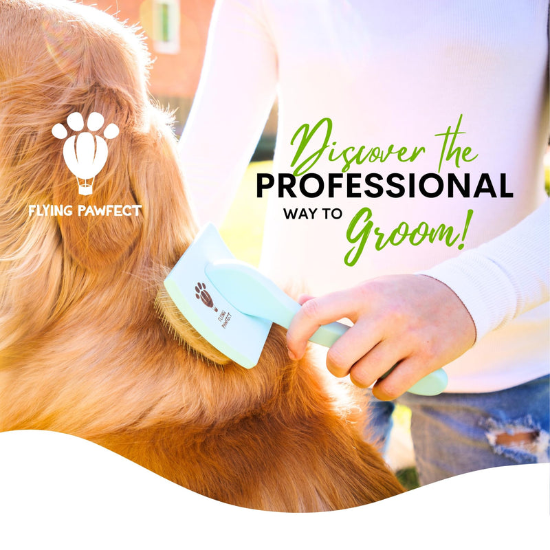 Premium Slicker Brush With Soft Massage Grooming Stainless Steel Pins - For Dematting, Shedding Fur, and Undercoat - Ideal Gift for Professional Pet Groomers - Long Slicker Brush (Coral, Curved Large) Coral